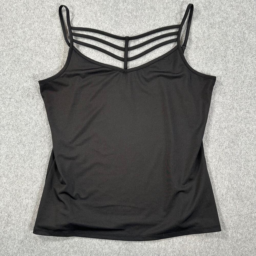Thalia Sodi Camisole Tank Top Women's Small Black Strappy Ladder Adjustable